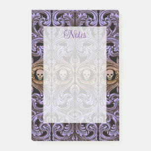 Goth Purple Ornament With Skull Post-it Notes