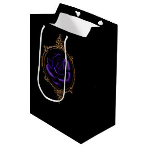 Goth Purple Rose  Medium Gift Bag