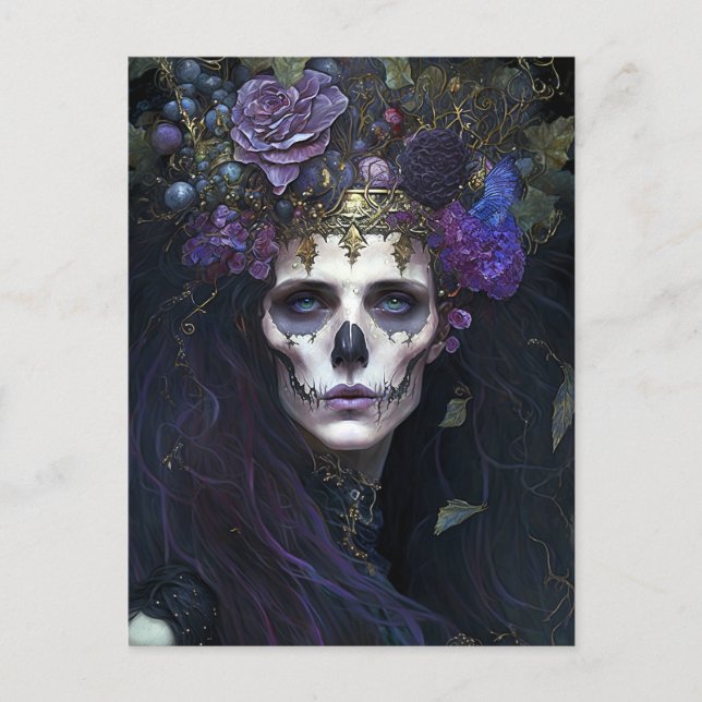Goth Queen Fantasy Art Postcard (Front)