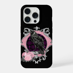 Goth Raven Rose Frame iPhone 15 Pro Case