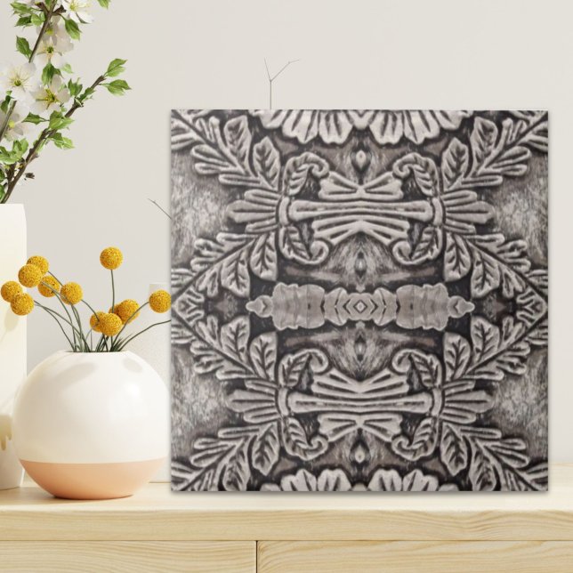 goth renaissance ornate silver grey tribal pattern ceramic tile (goth renaissance ornate silver grey tribal pattern ceramic tile)
