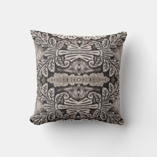 goth renaissance ornate silver grey tribal pattern cushion