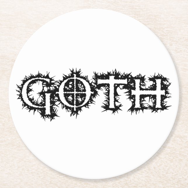 Goth Round Paper Coaster (Front)