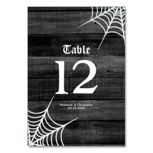Goth Rustic Halloween Wedding Table Number