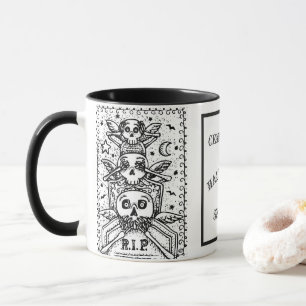 GOTH SEE NO EVIL, CEMETERY SKELETONS HALLOWEEN MUG