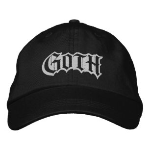 Goth Simple Bold Typography Embroidered Hat