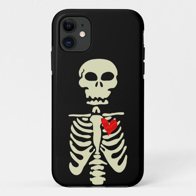 goth skeleton valentines day heart Case-Mate iPhone case (Back)