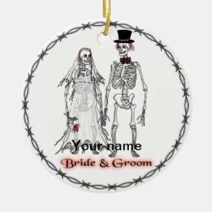 Goth Skeleton Wedding  Ornament 
