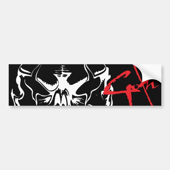 Goth Skull Bumper Sticker (Front)