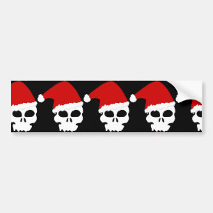goth skull christmas bumper sticker