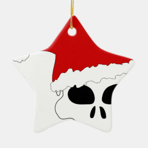 goth skull christmas ceramic tree decoration