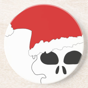 goth skull christmas coaster
