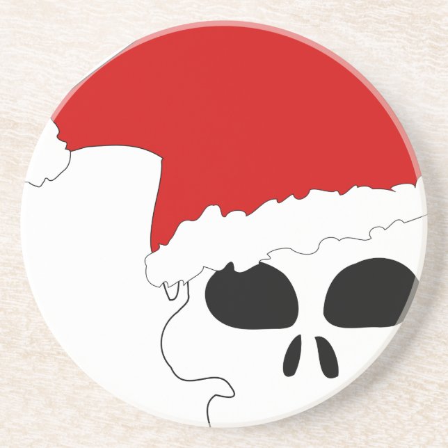 goth skull christmas coaster (Front)