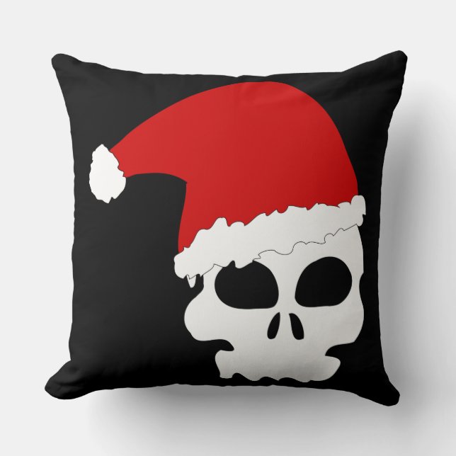 goth skull christmas cushion (Front)
