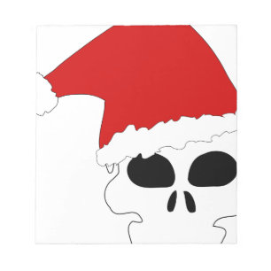 goth skull christmas notepad