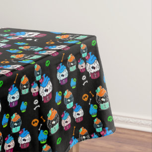 Goth Skull Cupcakes Kawaii Tablecloth