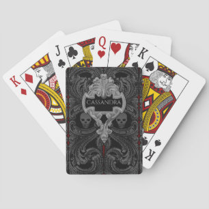 Goth Skull  Ornament Bicycle Playing Cards