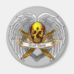 Goth skull Pirate Magnet
