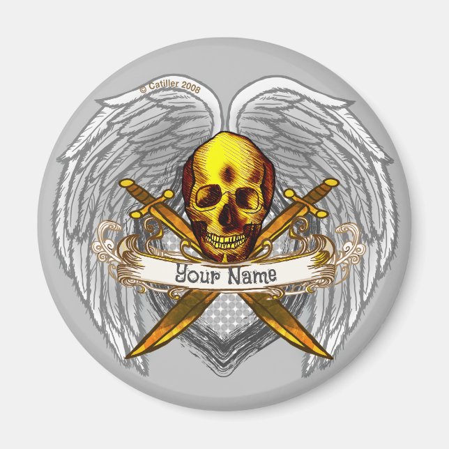 Goth skull  Pirate  Magnet (Front)