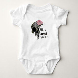 Goth Skull   Rebel Soul Baby Bodysuit