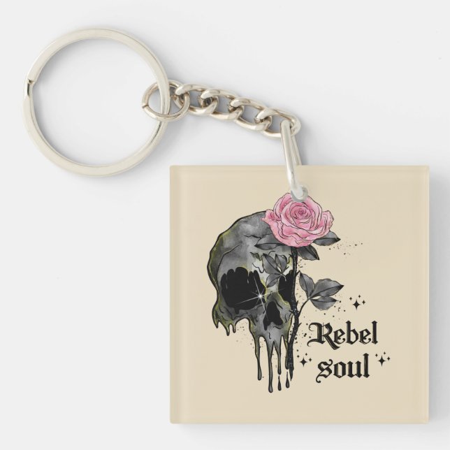 Goth Skull | Rebel Soul Key Ring (Front)