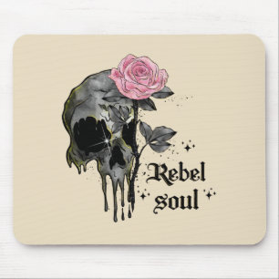 Goth Skull   Rebel Soul Mouse Pad
