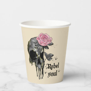 Goth Skull   Rebel Soul Paper Cups