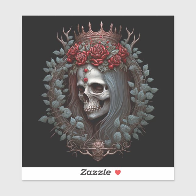 Goth Skull Roses Crown Gothic (Sheet)