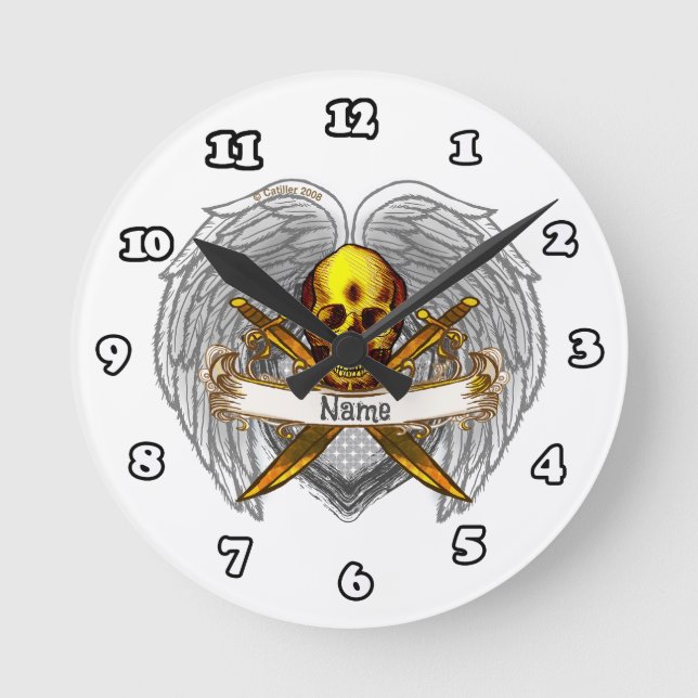 Goth skull Warrior Clock (Front)