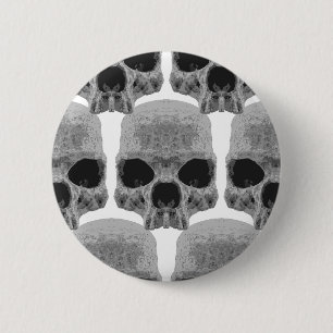goth skulls 6 cm round badge