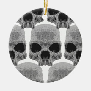 goth skulls ceramic tree decoration