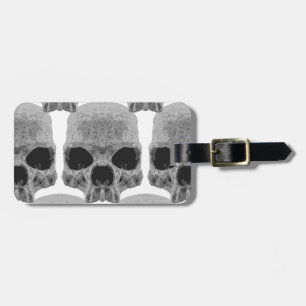 goth skulls luggage tag