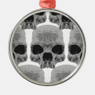 goth skulls metal ornament