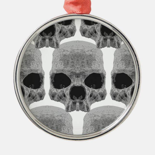 goth skulls metal ornament (Front)