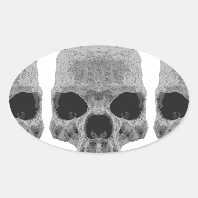 goth skulls oval sticker (Front)