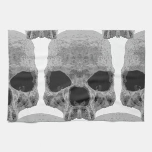 goth skulls tea towel