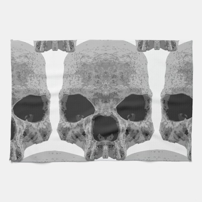 goth skulls tea towel (Horizontal)