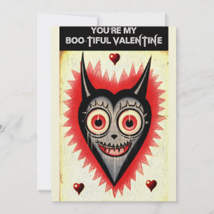 Goth Spooky Valentine Vampire Heart Holiday Card