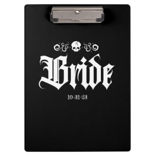 Goth Spooky Witchy Halloween Bride Clipboard