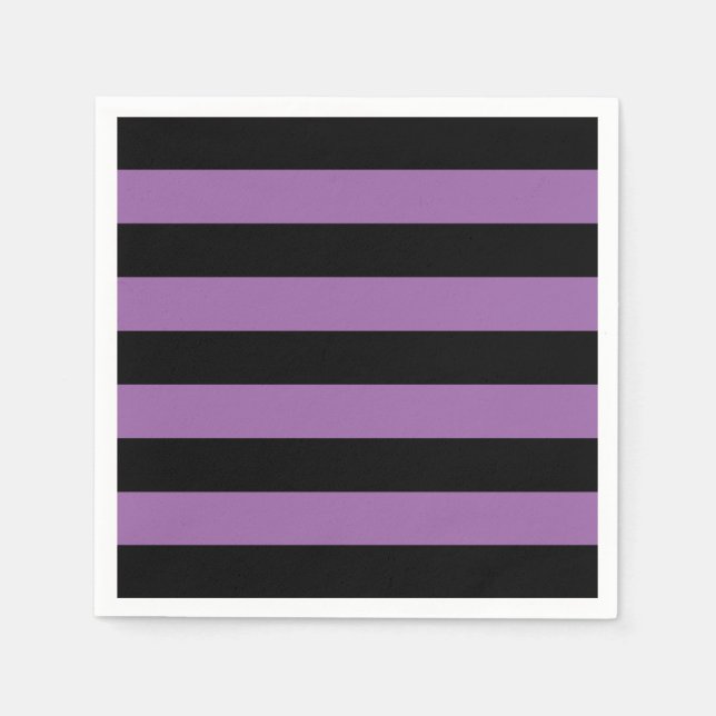 Goth Stripes Halloween Birthday Paper Napkins (Front)