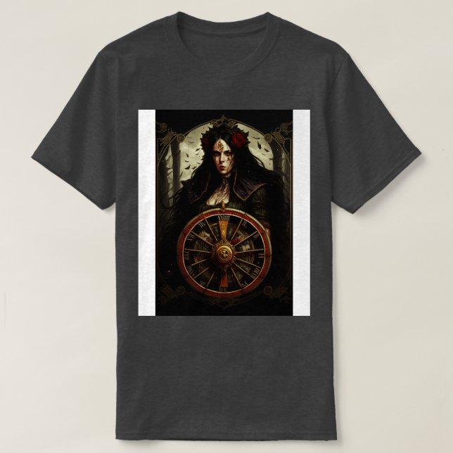 Goth Style Tarot Wheel Of Fortune 1 T-Shirt (Design Front)