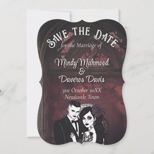Goth Style Wedding Gothic Stationery Dark Romance (Front)