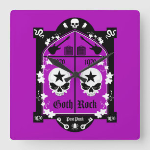 Goth Subculture Fashion Square Wall Clock