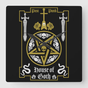 Goth Subculture Post Punk Music Square Wall Clock