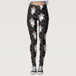 Goth Subculture Skull And Cross Art Leggings