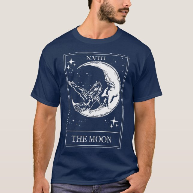 Goth Tarot Card crescent moon XVIII 18 with and T-Shirt (Front)