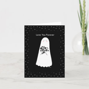 Goth Valentine Anniversary Creepy Cute Ghost Boo Card