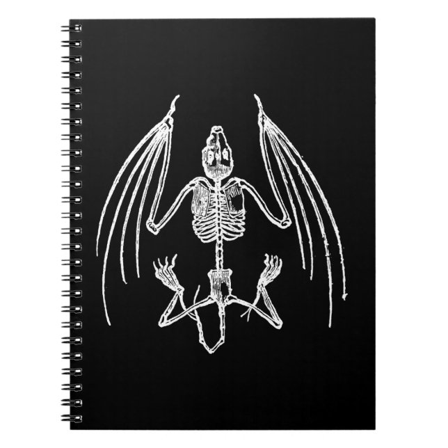 Goth Vampire Bat Bones Notebook (Front)