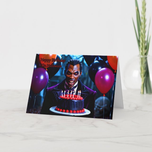 Goth Vampire - Halloween Birthday Holiday Card (Front)