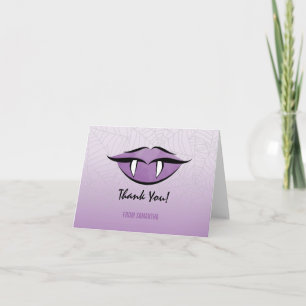 Goth Vampire Lips Halloween Birthday Thank You Card